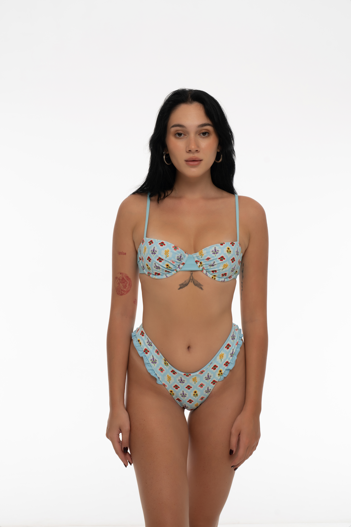 High-Waist Ruffle Bikini